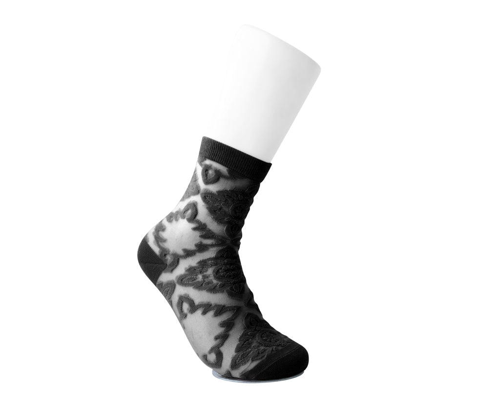 TSK1145 Black Mid-Calf Mesh Sock TSK1145-OS - T.U.K. Shoes