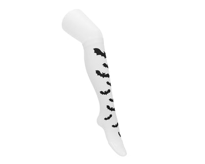 TSK1177 White Bat Thigh High Sock TSK1177-OS - T.U.K. Shoes
