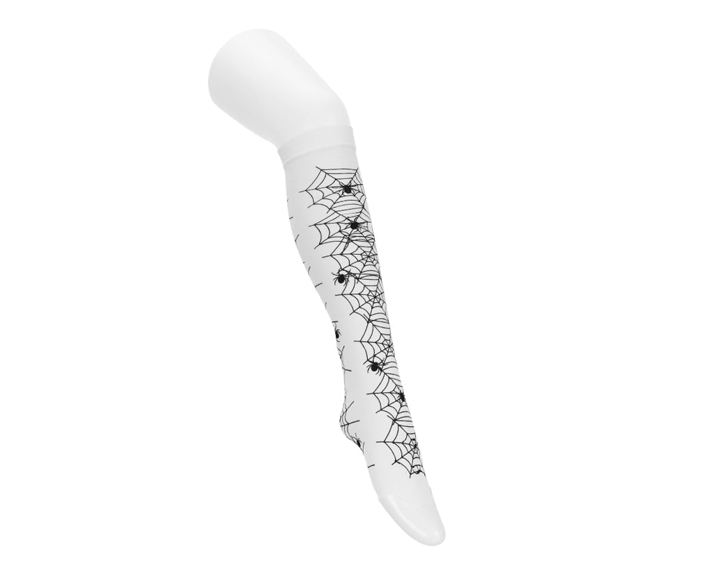 TSK1176 White Spider Thigh High Sock TSK1176-OS - T.U.K. Shoes
