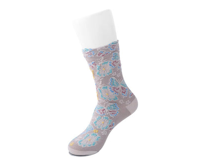 TSK1153 Beige Floral Sock TSK1153-OS - T.U.K. Shoes
