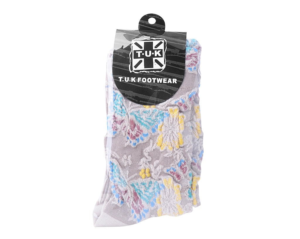 TSK1153 Beige Floral Sock TSK1153-OS - T.U.K. Shoes