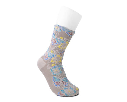 TSK1153 Beige Floral Sock TSK1153-OS - T.U.K. Shoes