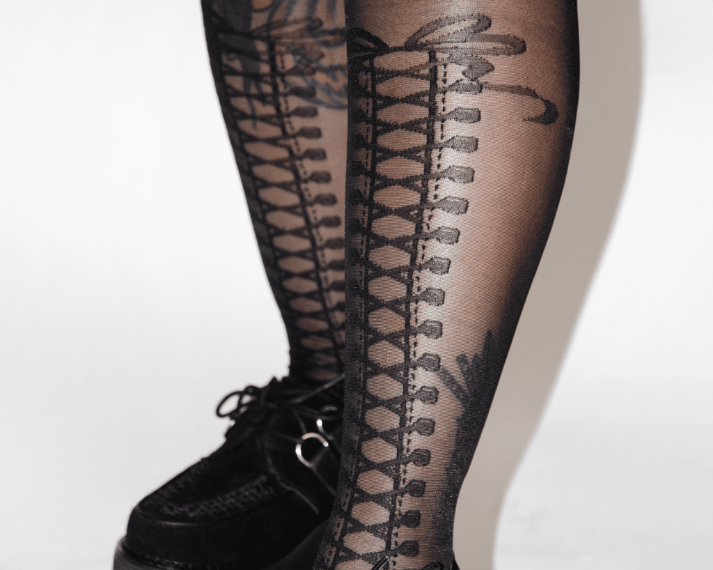 TSK1158 Black Mesh Corset Sock TSK1158-OS - T.U.K. Shoes