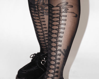 TSK1158 Black Mesh Corset Sock TSK1158-OS - T.U.K. Shoes