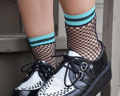 TSK1122 Multi-color Band Fishnet 5-Pk Sock TSK1122-OS - T.U.K. Shoes