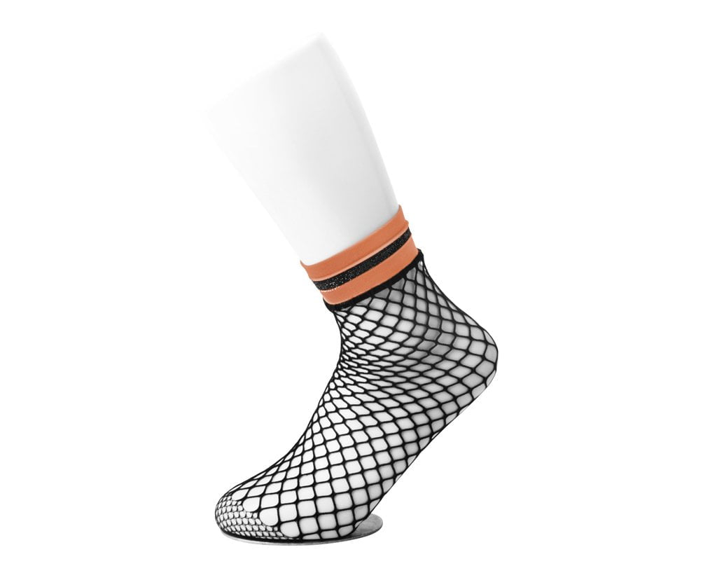 TSK1122 Multi-color Band Fishnet 5-Pk Sock TSK1122-OS - T.U.K. Shoes
