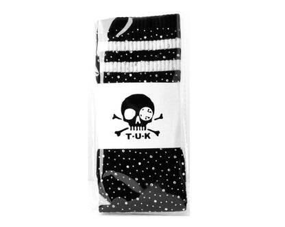 TSK1125 Black Varsity Rhinestone Over-The-Knee Sock TSK1125-OS - T.U.K. Shoes