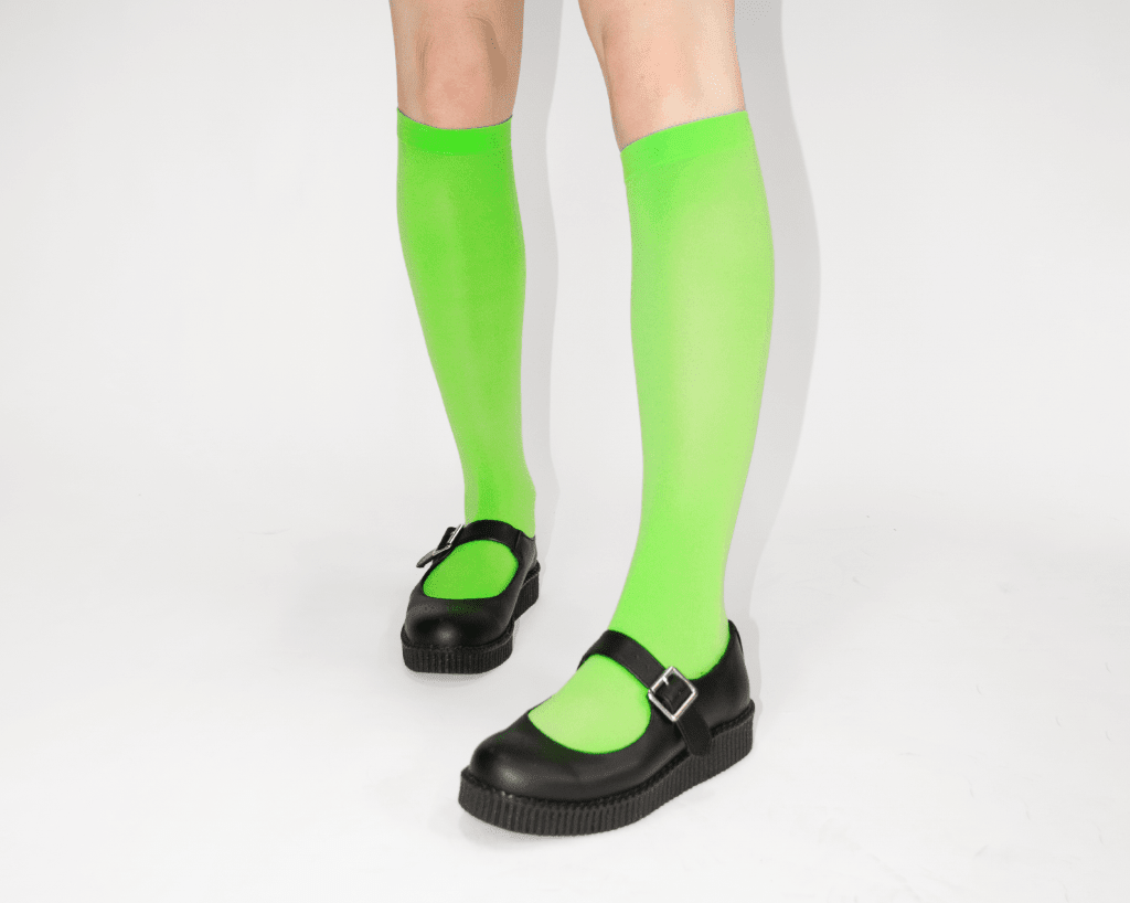 TSK1165 Green Knee-High Nylon Mesh Sock TSK1165-OS - T.U.K. Shoes