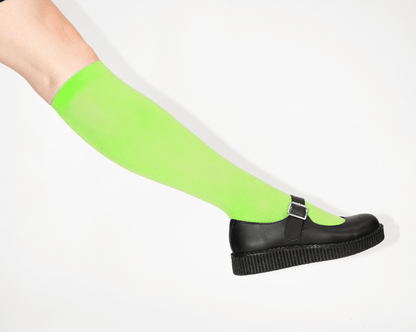 TSK1165 Green Knee-High Nylon Mesh Sock TSK1165-OS - T.U.K. Shoes