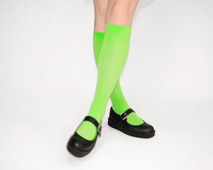 TSK1165 Green Knee-High Nylon Mesh Sock TSK1165-OS - T.U.K. Shoes