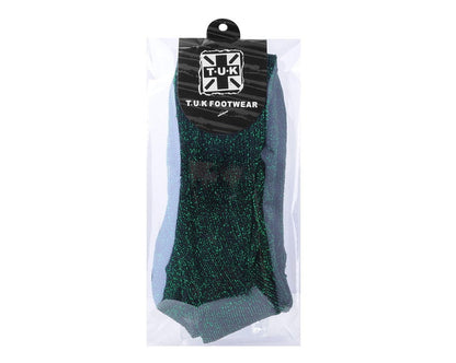 TSK1131 Green Ribbed Glitter Sock TSK1131-OS - T.U.K. Shoes