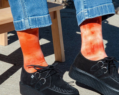 TSK1111 Tie-Dye Tangerine Women's Crew Sock TSK1111-OS - T.U.K. Shoes
