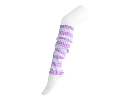 TSK1162 Purple & White Stripe Knit Leg Warmer TSK1162-OS - T.U.K. Shoes