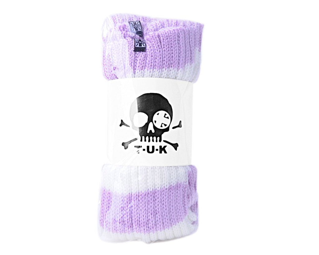 TSK1162 Purple & White Stripe Knit Leg Warmer TSK1162-OS - T.U.K. Shoes