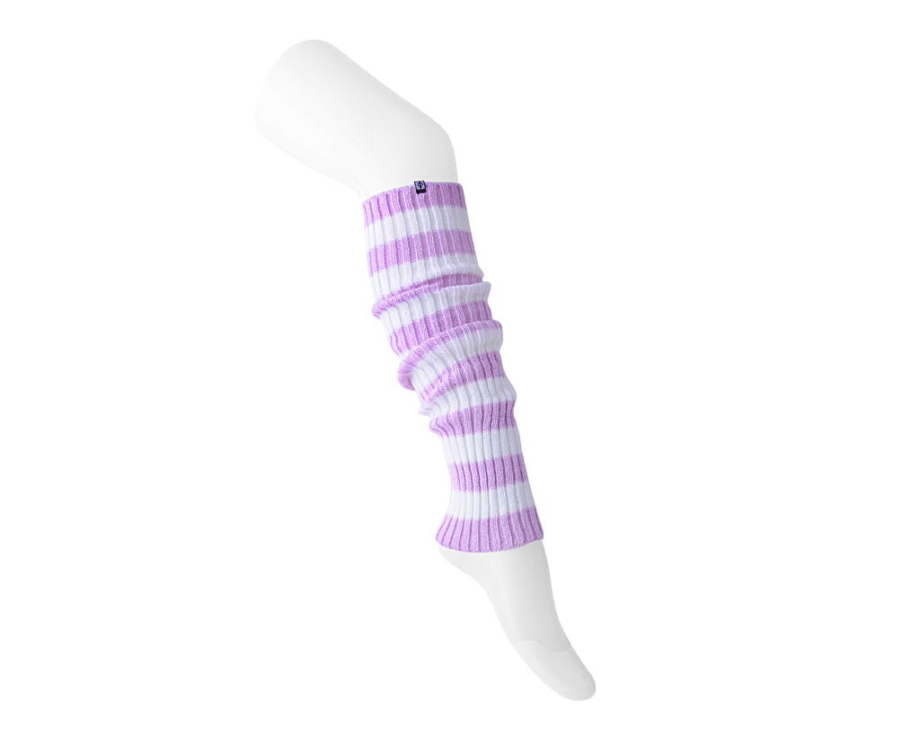 TSK1162 Purple & White Stripe Knit Leg Warmer TSK1162-OS - T.U.K. Shoes