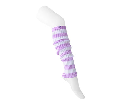 TSK1162 Purple & White Stripe Knit Leg Warmer TSK1162-OS - T.U.K. Shoes