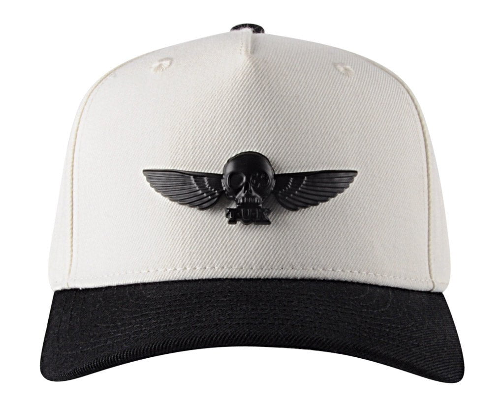 HT07 Black & Cream T.U.K. Wing Pin Hat HT07-OS - T.U.K. Shoes