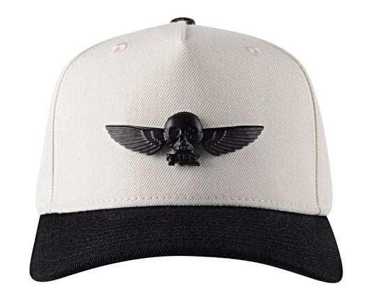 HT07 Black & Cream T.U.K. Wing Pin Hat HT07-OS - T.U.K. Shoes