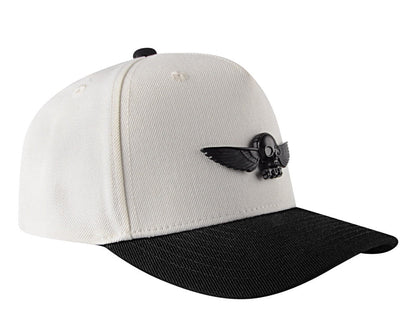HT07 Black & Cream T.U.K. Wing Pin Hat HT07-OS - T.U.K. Shoes