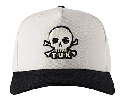 HT08 Black & Cream Skull Logo Hat HT08-OS - T.U.K. Shoes