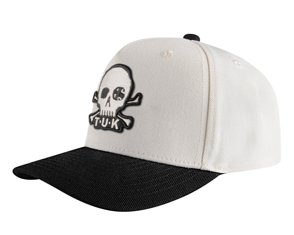 HT08 Black & Cream Skull Logo Hat HT08-OS - T.U.K. Shoes