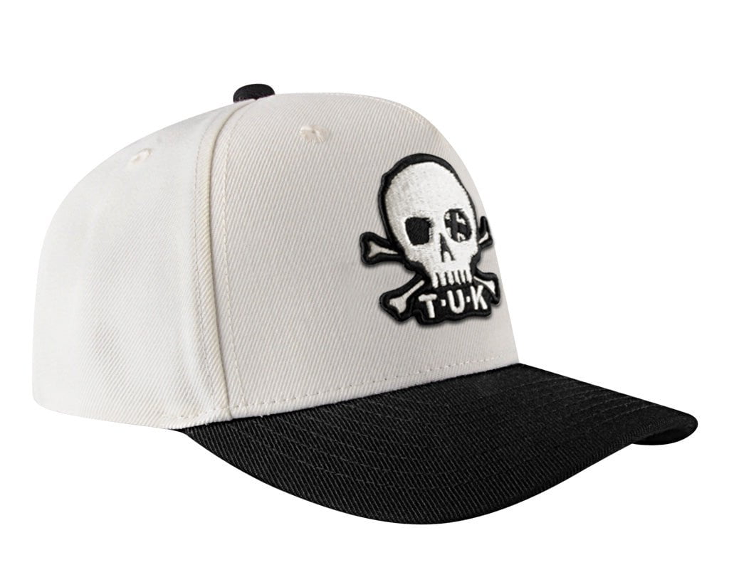 HT08 Black & Cream Skull Logo Hat HT08-OS - T.U.K. Shoes
