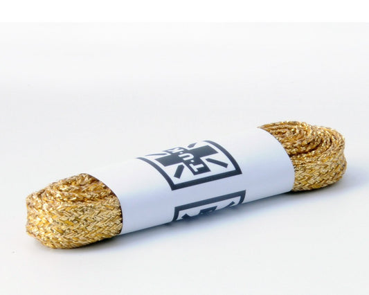 LC028-120MGD-OS 120 CM Metallic Gold Flat Laces LC028-120MGD-OS - T.U.K. Shoes