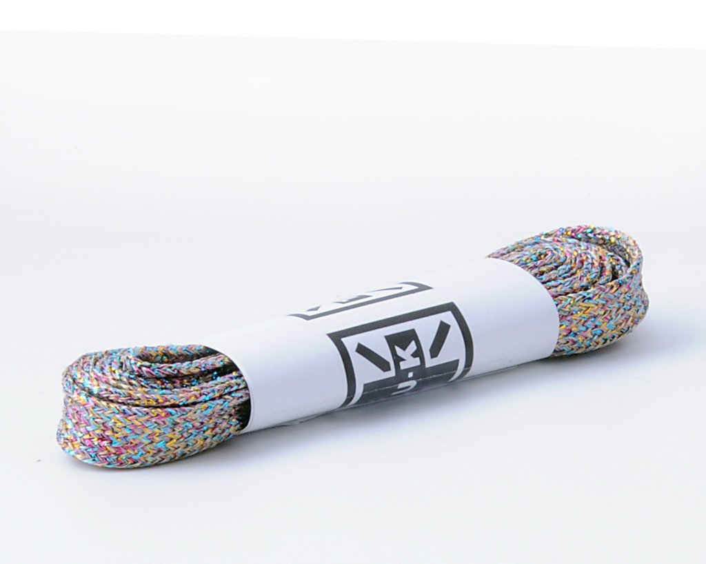 LC026-120MRW-OS 120 CM Metallic Rainbow Flat Laces LC026-120MRW-OS - T.U.K. Shoes