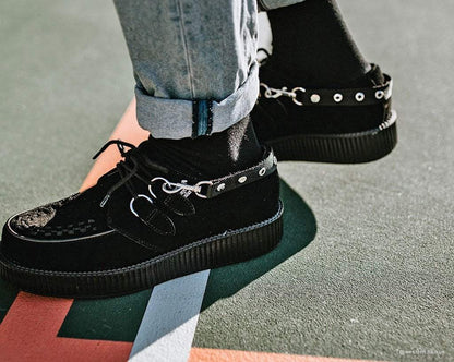 SA02 Eyelet Black Bondage Shoe Straps - T.U.K. Shoes