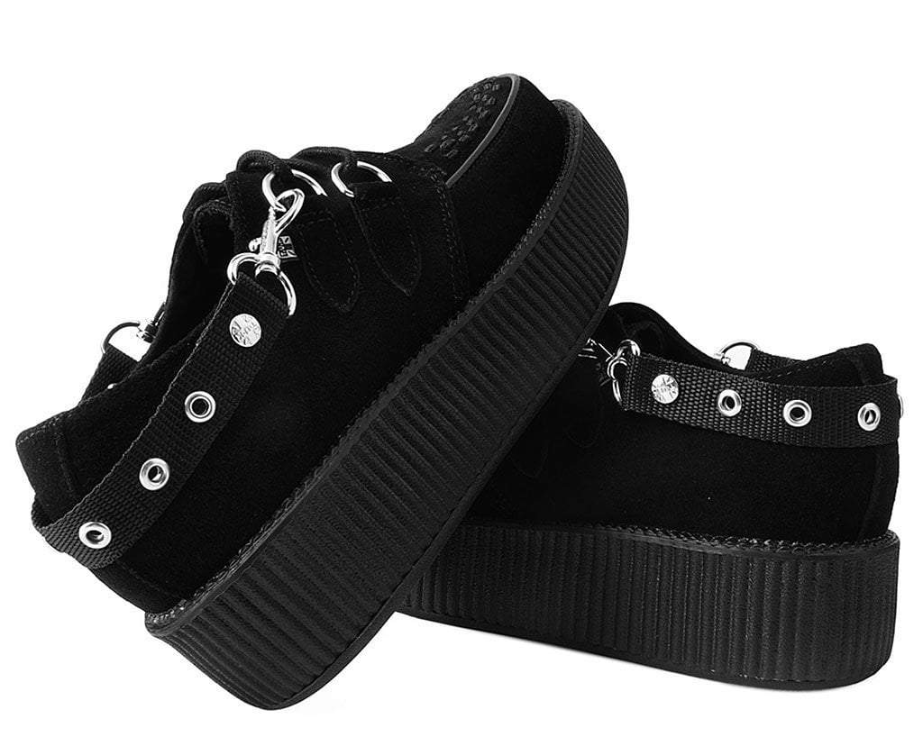 SA02 Eyelet Black Bondage Shoe Straps - T.U.K. Shoes