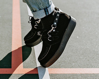 SA02 Eyelet Black Bondage Shoe Straps - T.U.K. Shoes