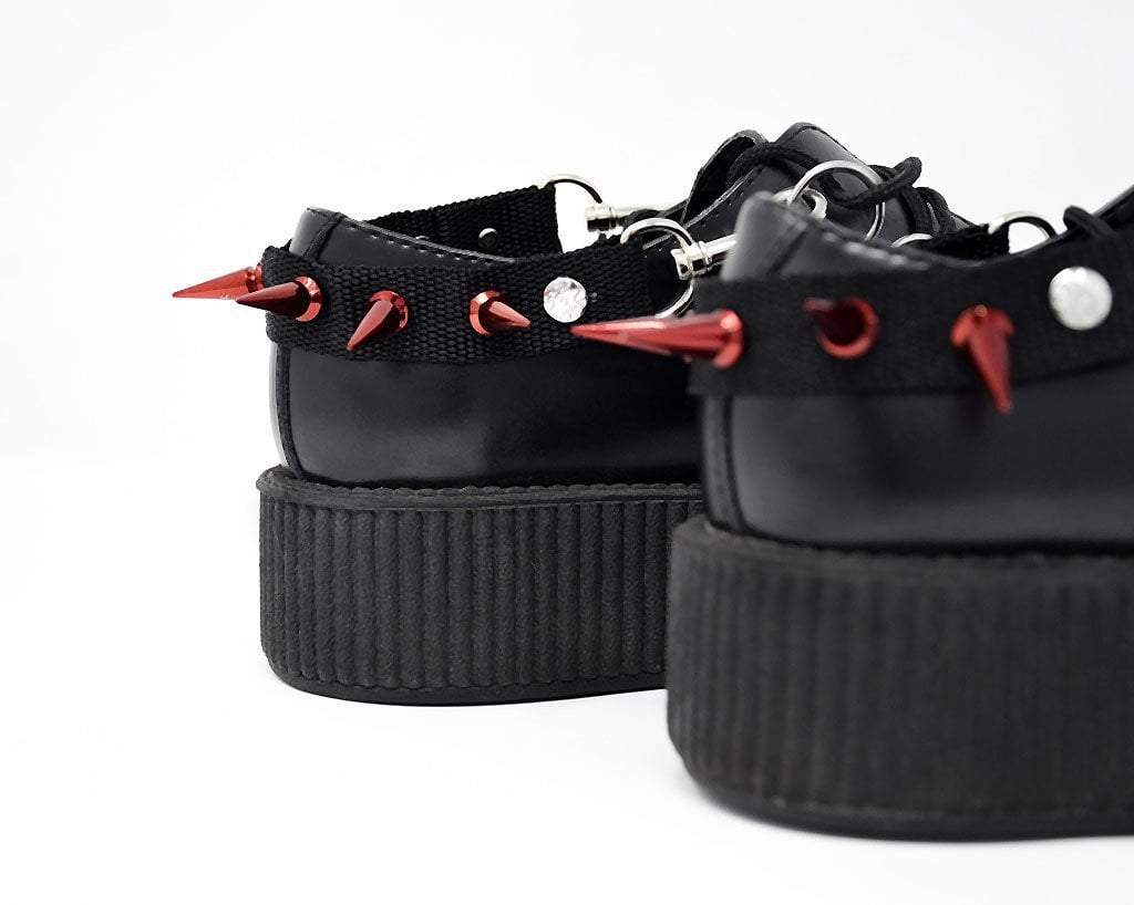 SA14 Spiked Red Bondage Shoe Straps - T.U.K. Shoes