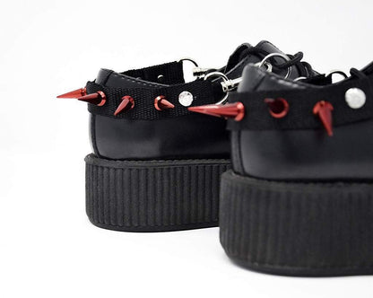 SA14 Spiked Red Bondage Shoe Straps - T.U.K. Shoes