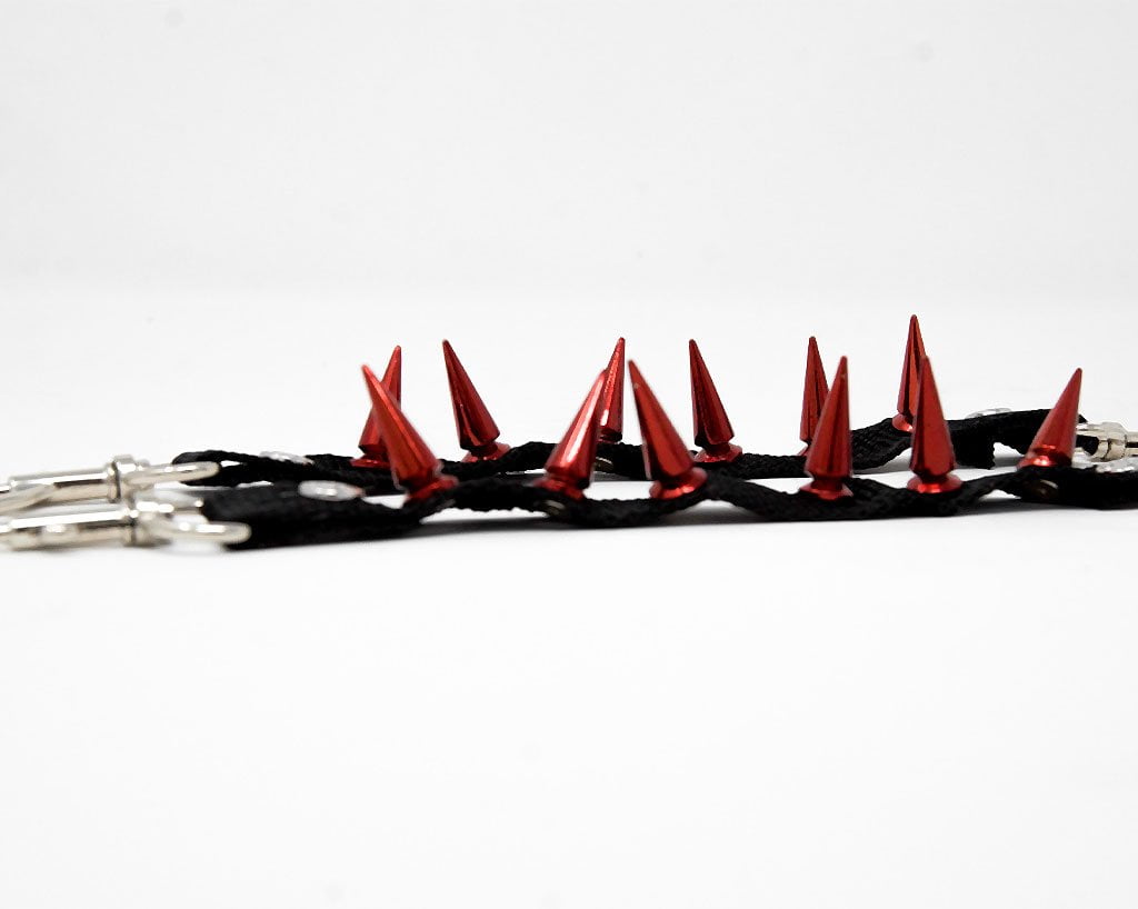 SA14 Spiked Red Bondage Shoe Straps - T.U.K. Shoes