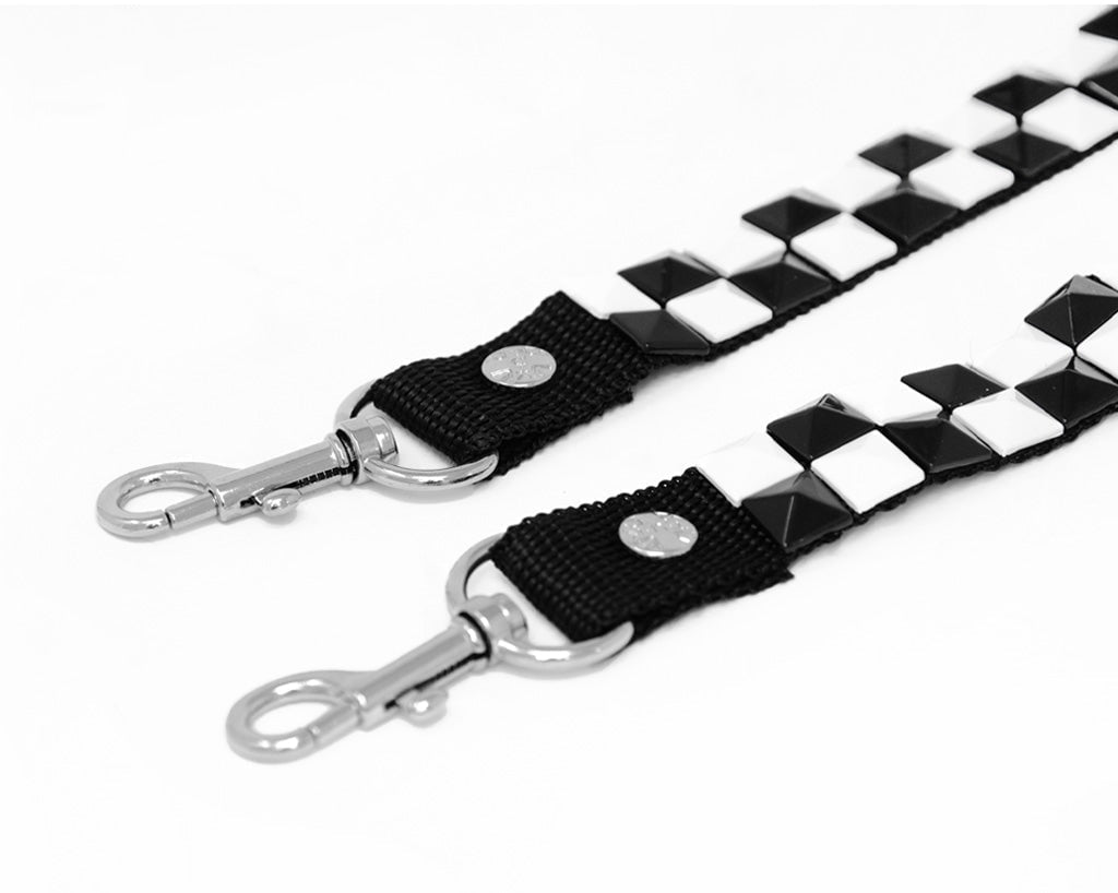 SA11 Black & White Pyramid Bondage Shoe Strap - T.U.K. Shoes