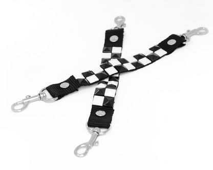 SA11 Black & White Pyramid Bondage Shoe Strap - T.U.K. Shoes