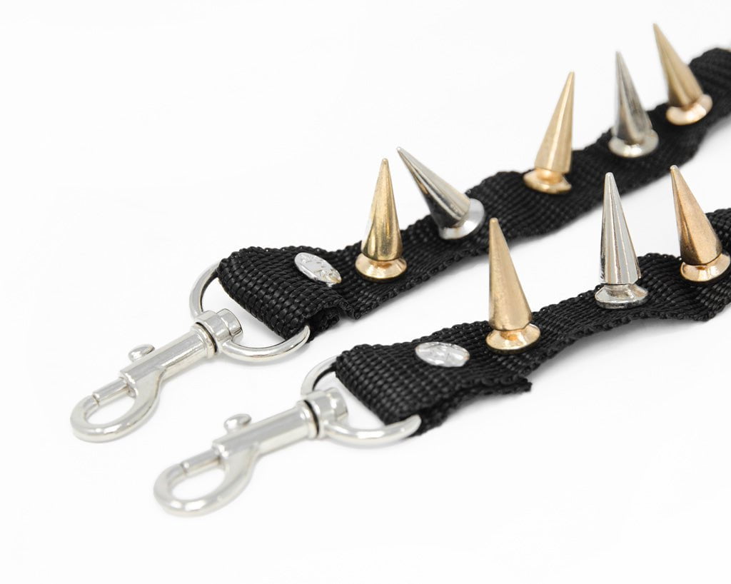 SA12 Silver & Gold Spike Bondage Shoe Strap (Copy) - T.U.K. Shoes