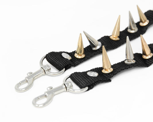 SA12 Silver & Gold Spike Bondage Shoe Strap (Copy) - T.U.K. Shoes