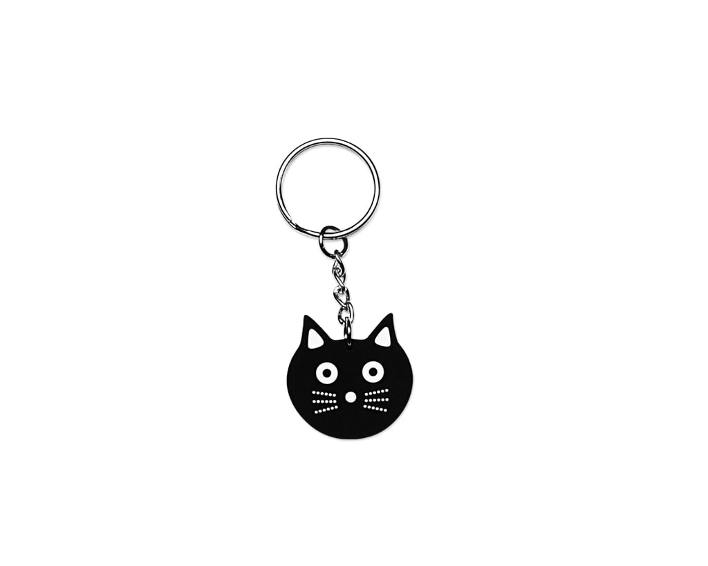 P0083 Kitty Face Keychain P0083-OS - T.U.K. Shoes