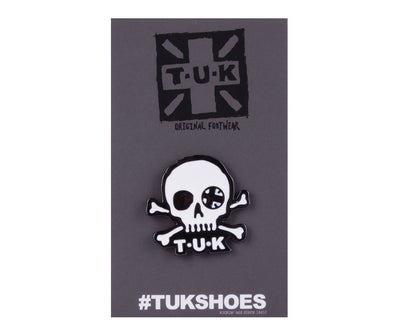 P0081 Black & White Skull Logo Enamel Pin P0081-OS - T.U.K. Shoes