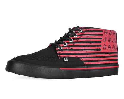 A3403 Black & Red Anarchy Striped 5 Eye Sneaker - T.U.K. Shoes