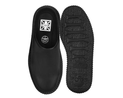 V3371L Black Leather Viva Mondo Creeper Clog - T.U.K. Shoes