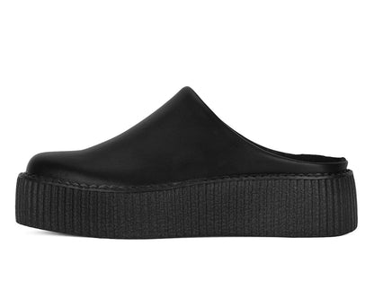V3371L Black Leather Viva Mondo Creeper Clog - T.U.K. Shoes