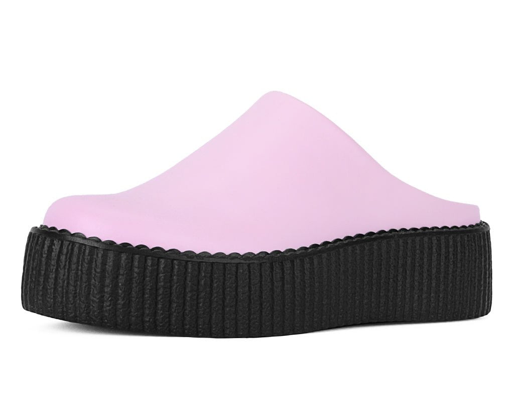 V3372L Pink Leather Viva Mondo Creeper Clog - T.U.K. Shoes