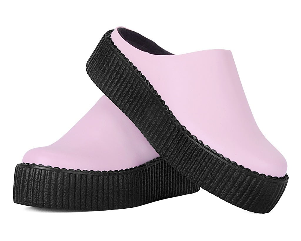 V3372L Pink Leather Viva Mondo Creeper Clog - T.U.K. Shoes