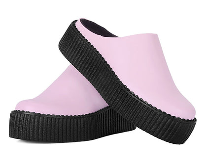 V3372L Pink Leather Viva Mondo Creeper Clog - T.U.K. Shoes