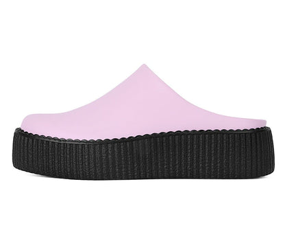 V3372L Pink Leather Viva Mondo Creeper Clog - T.U.K. Shoes