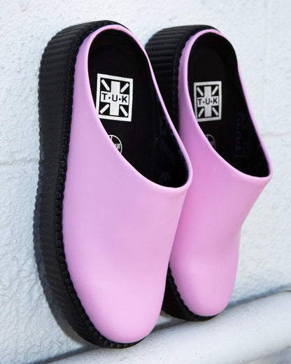 V3372L Pink Leather Viva Mondo Creeper Clog - T.U.K. Shoes
