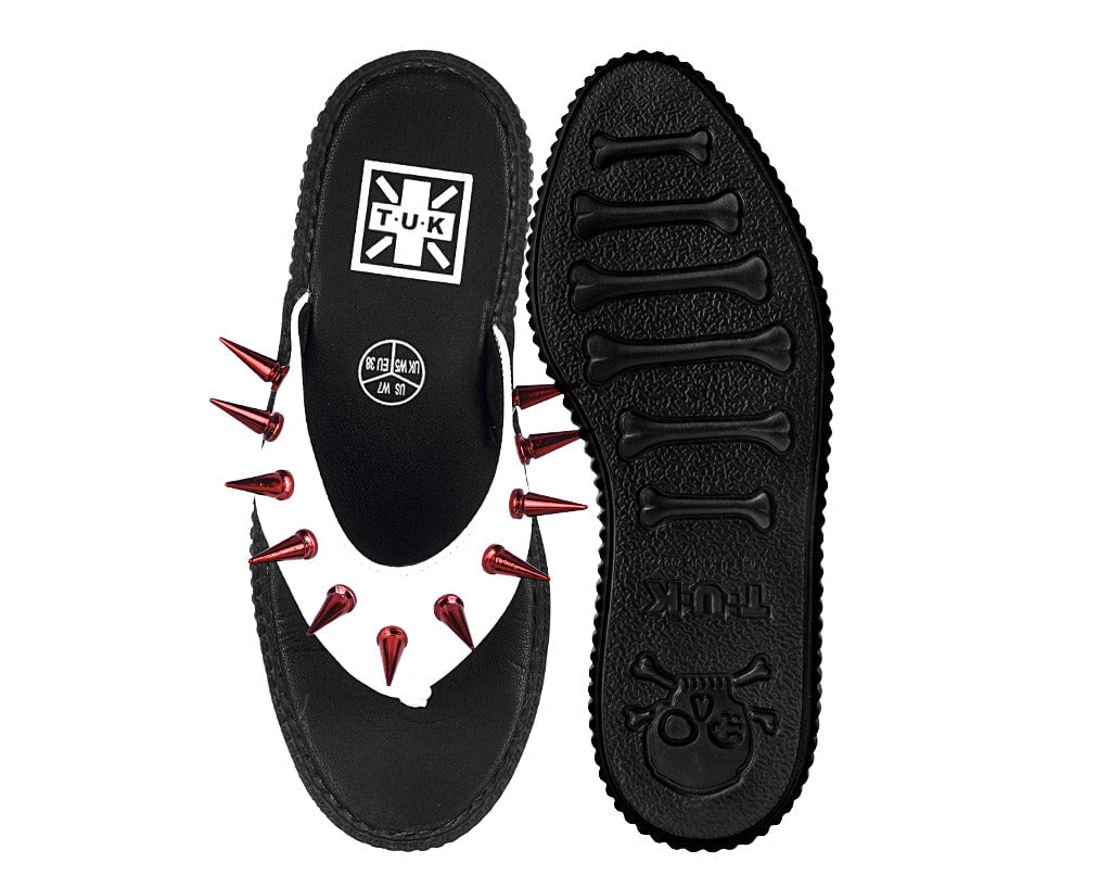 F3386L White & Red Spike Viva Low Flip Flop - T.U.K. Shoes