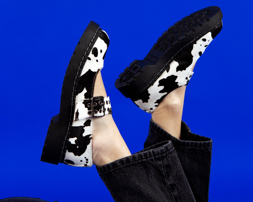 T2351 Cow Print Mary Jane - T.U.K. Shoes